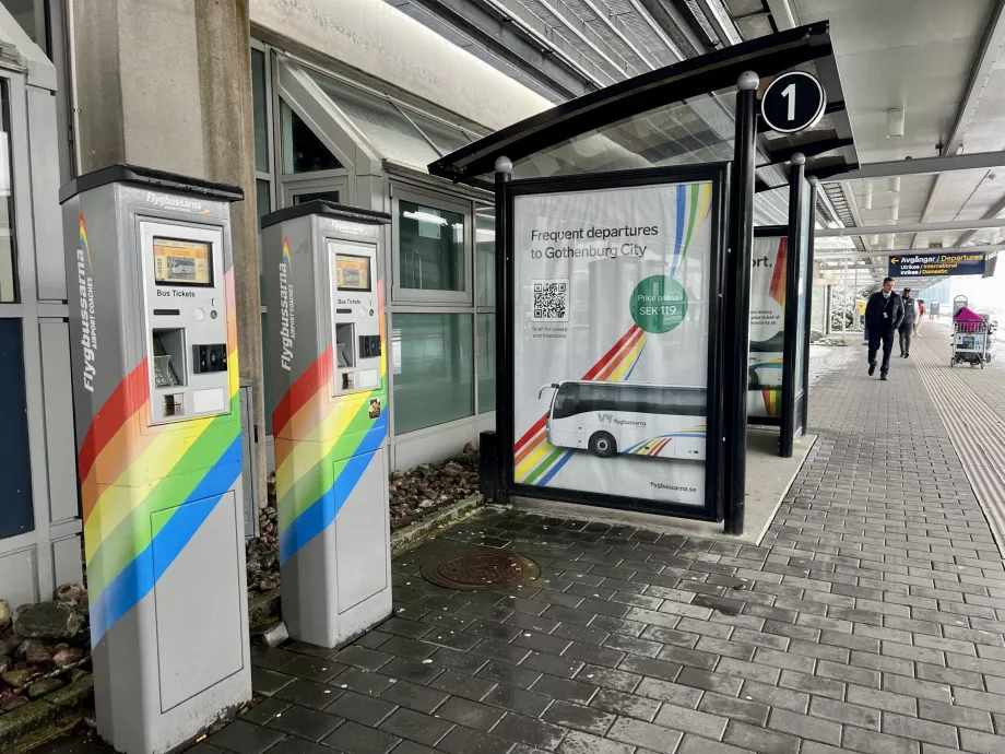 Fahrkartenautomat der VY Flugbussarna am Flughafen Göteborg GOT