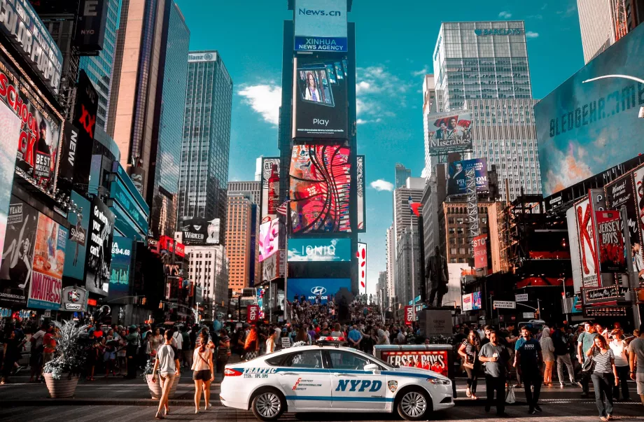 Geschäftiger Tag am Times Square