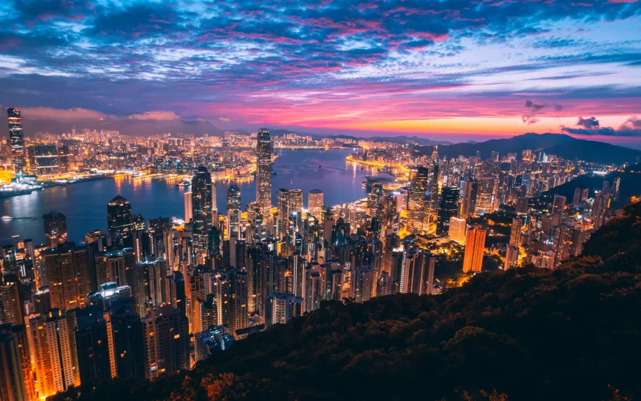 Victoria Peak bei Nacht