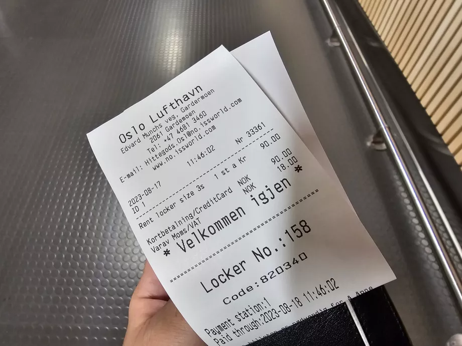 Ticket aus der Gepäckaufbewahrung