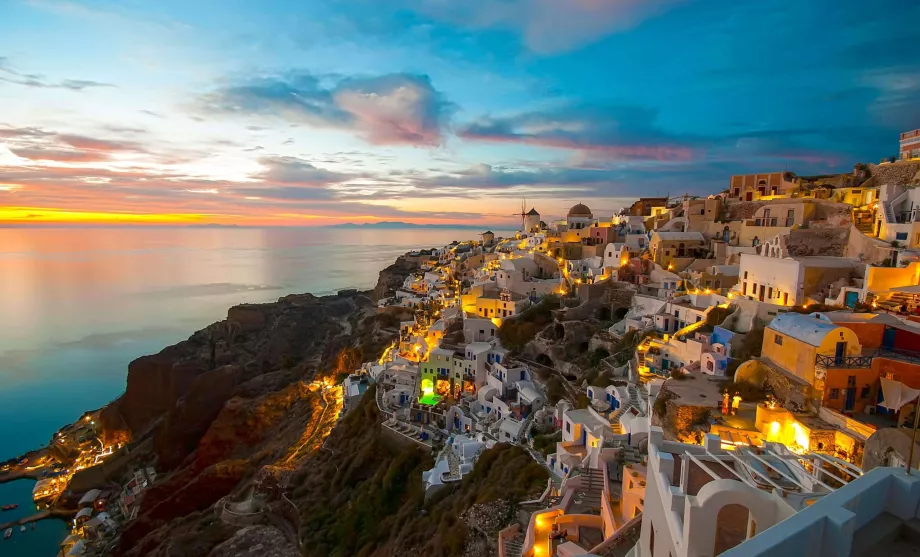 Sonnenuntergang in Santorin