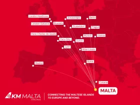 KM Malta Airlines Streckenkarte