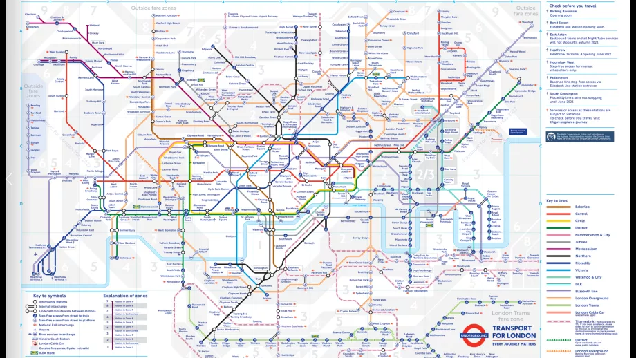 Londoner U-Bahn-Karte