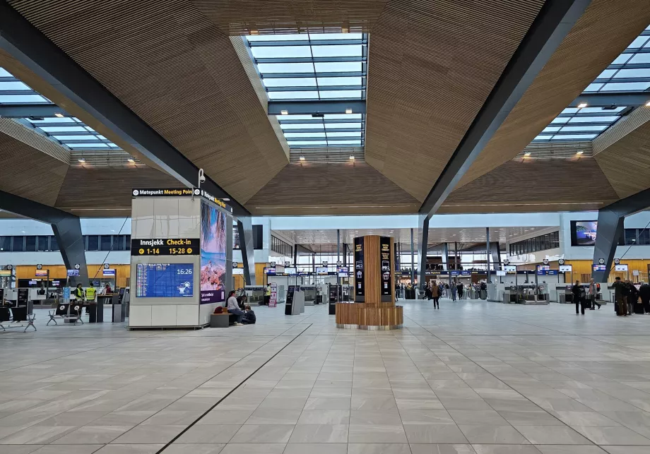 Abflug, öffentlicher Bereich, Flughafen Bergen