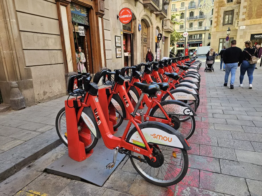 Gemeinsame Fahrräder in Barcelona