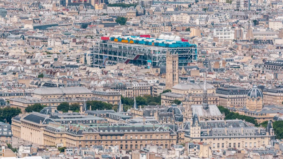 Centre Pompidou vom Eiffelturm aus