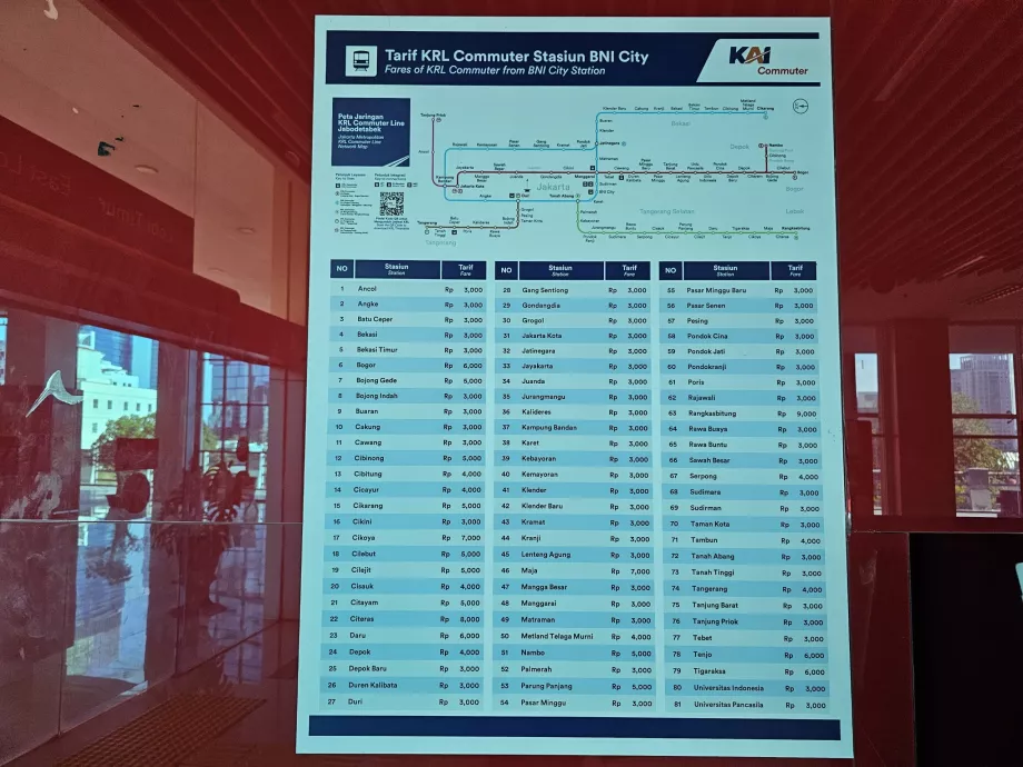 Fahrpreise vom Bahnhof BNI City