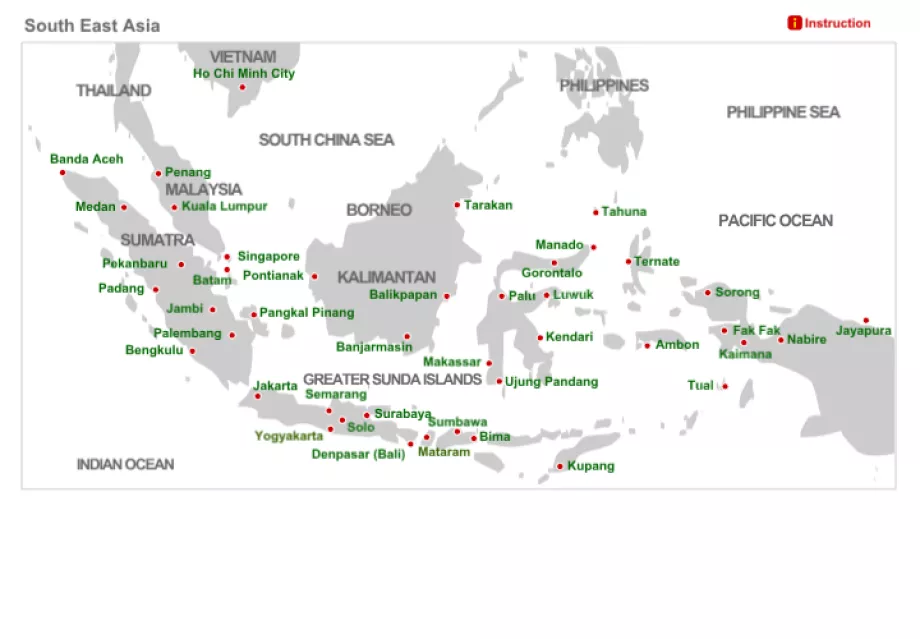 Lion Air Streckenkarte