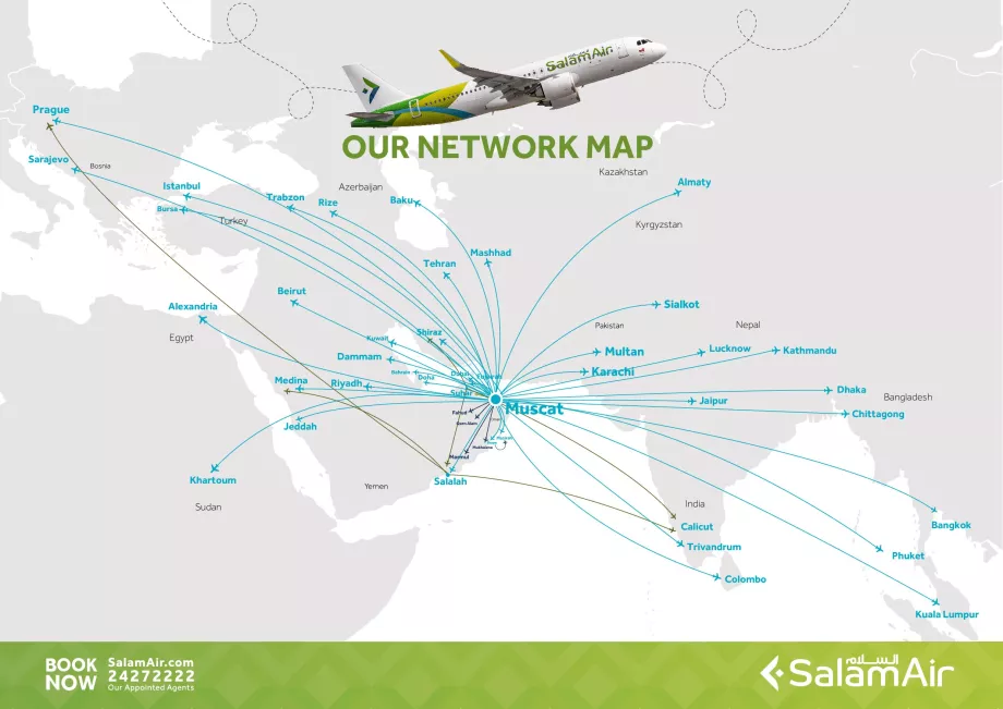 SalamAir route map