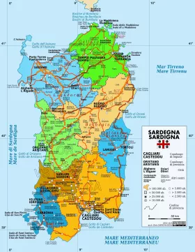 Sardinien Straßenkarte