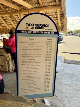 Preisliste für Taxidienste vom Flughafen Punta Cana PUJ
