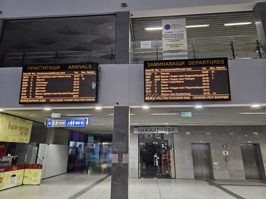 Abfahrten, Bahnhof Sofia