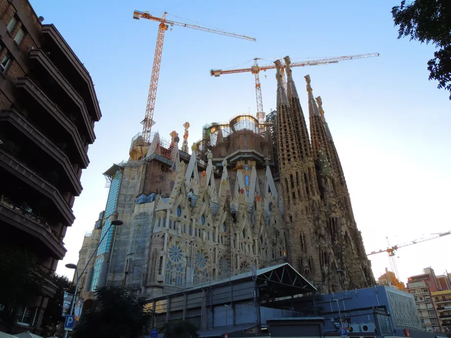 Laufende Bauarbeiten an der Sagrada Família