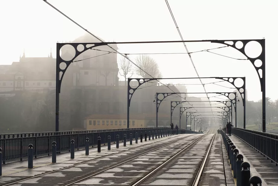 Oberes Brückendeck mit Straßenbahnlinie