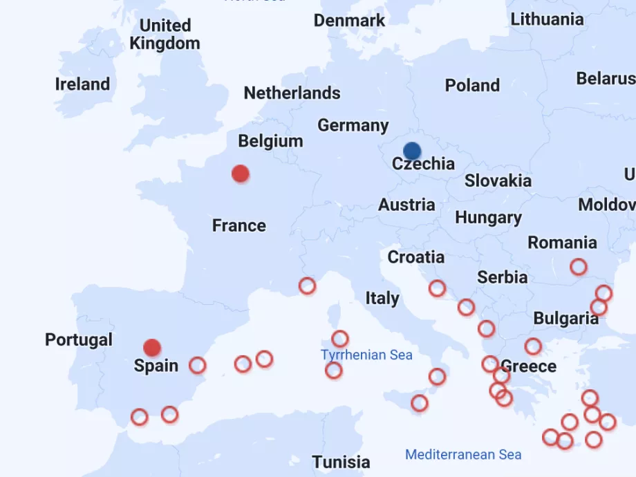 Czech Airlines route map