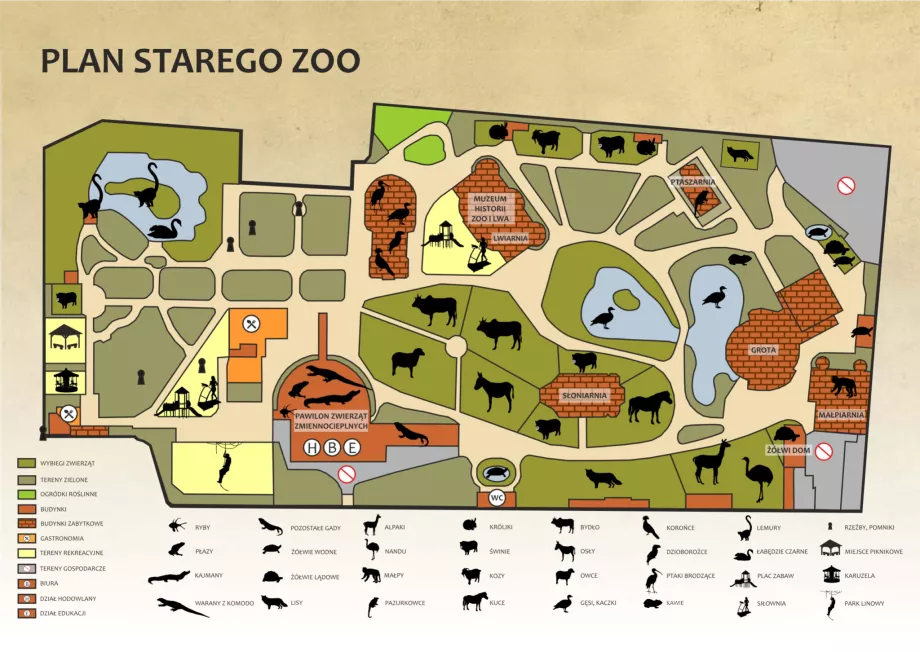 Karte des alten Zoos in Poznan